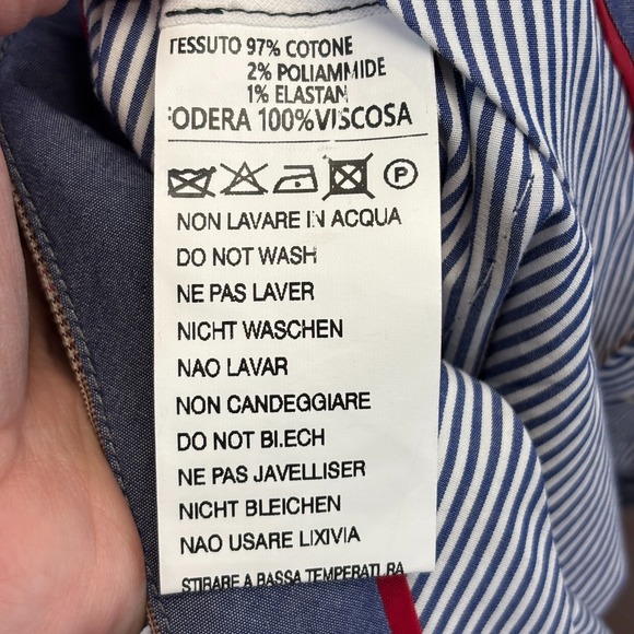 Brian Dales Mens Academia Hipster Plaid Tapered Trousers Size 34 X 34 Pink Italy - Picture 9 of 9